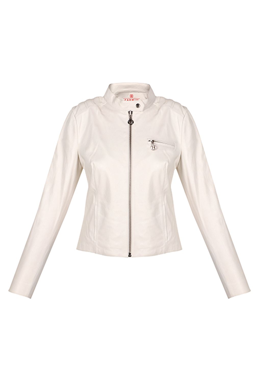 jaqueta de couro feminina off white
