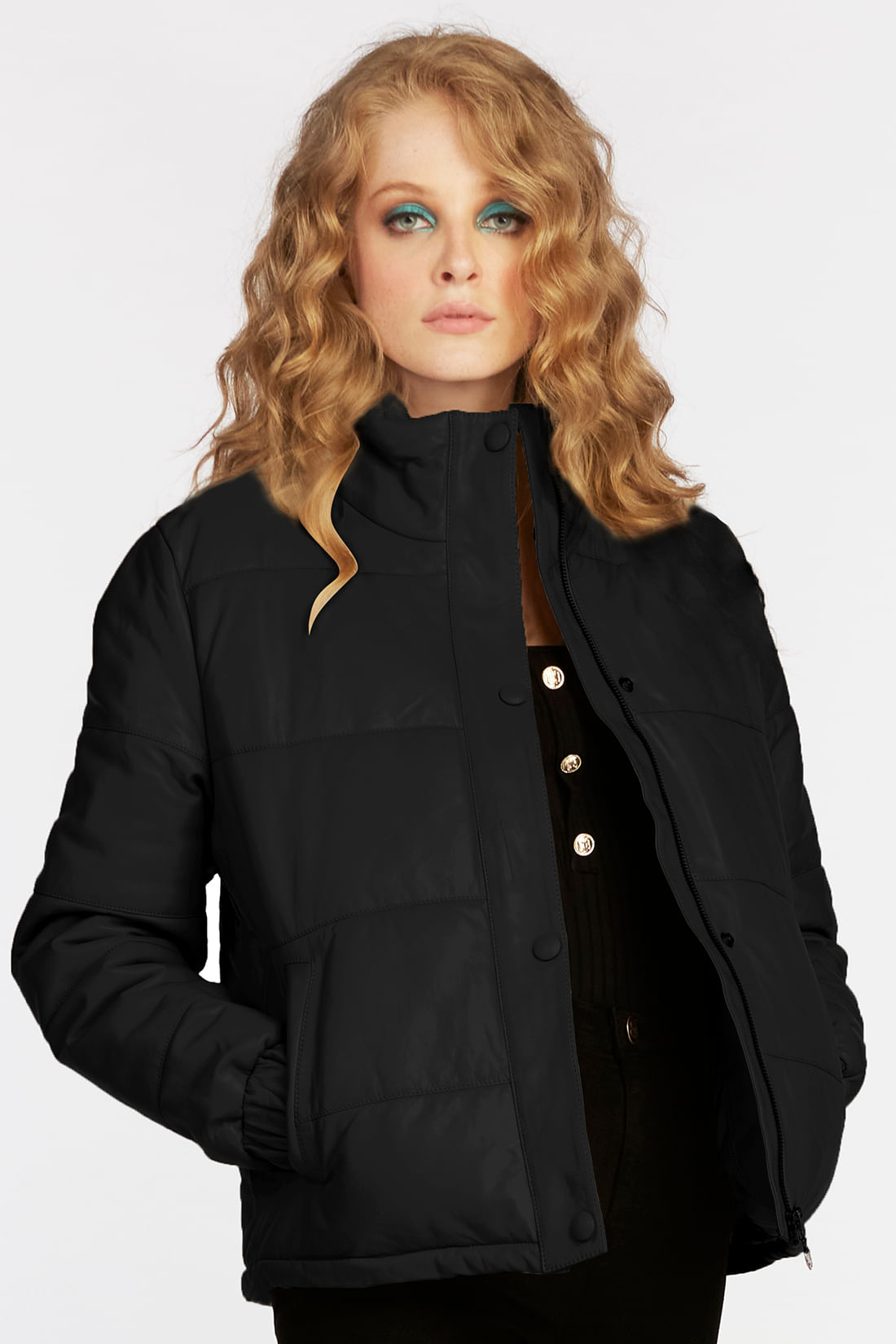 JAQUETA PUFFER EM COURO LAIS