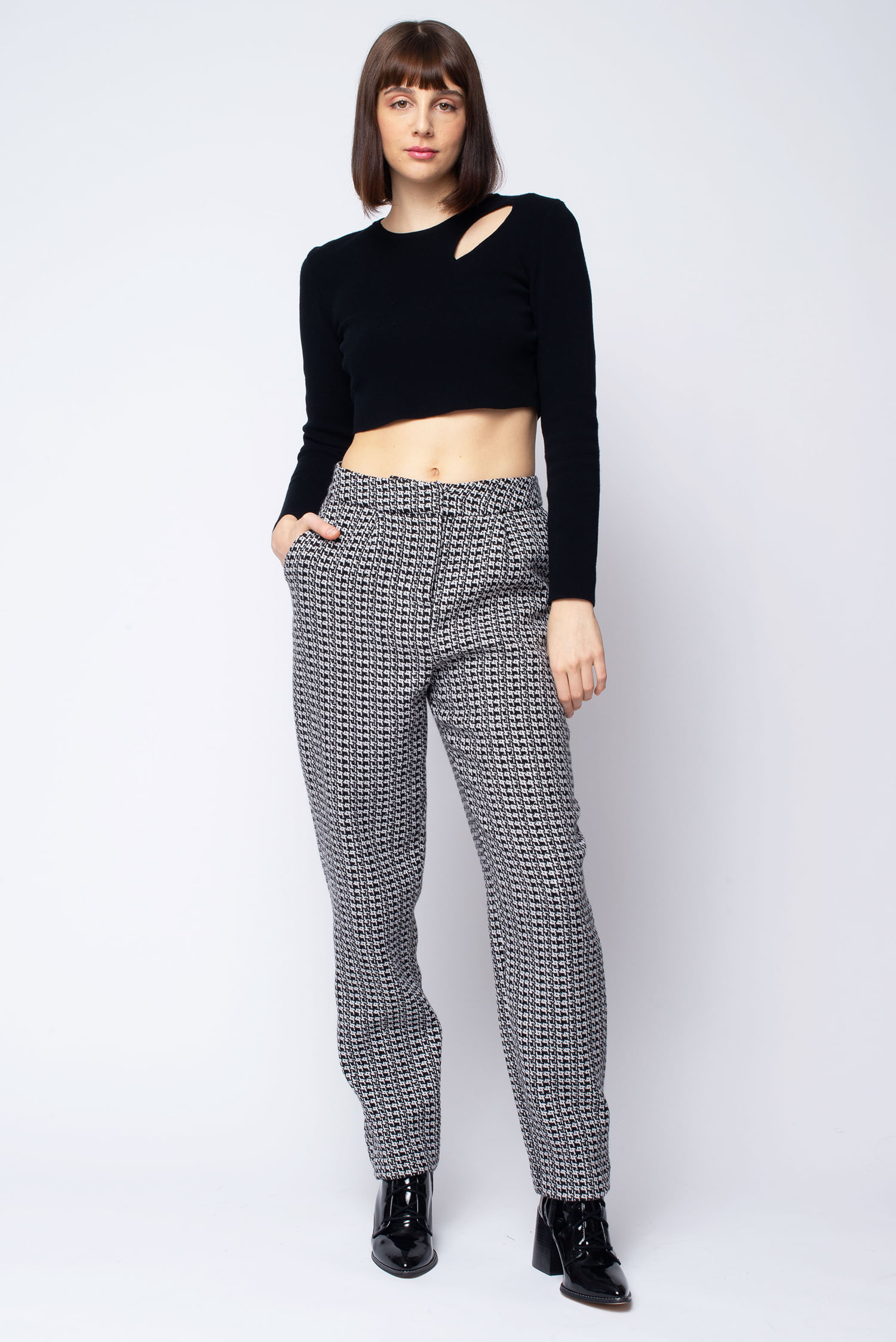 CALÇA RETA TWEED