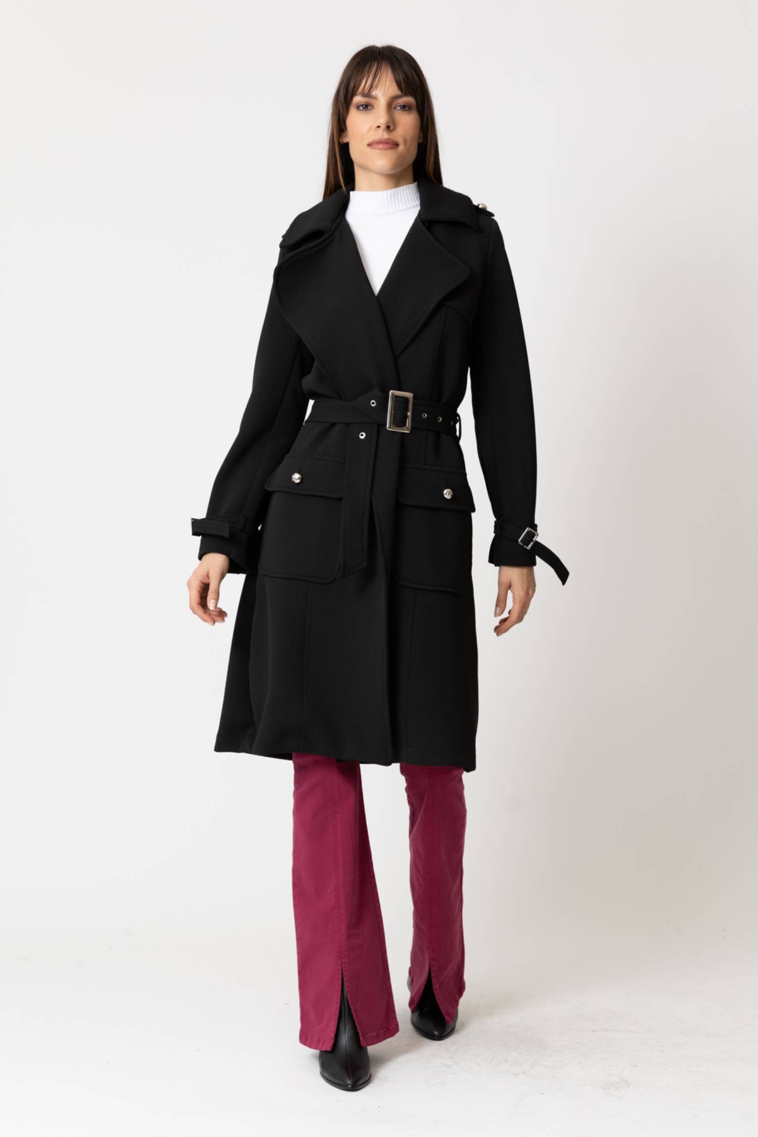 CASACO TRENCH COAT MALHA