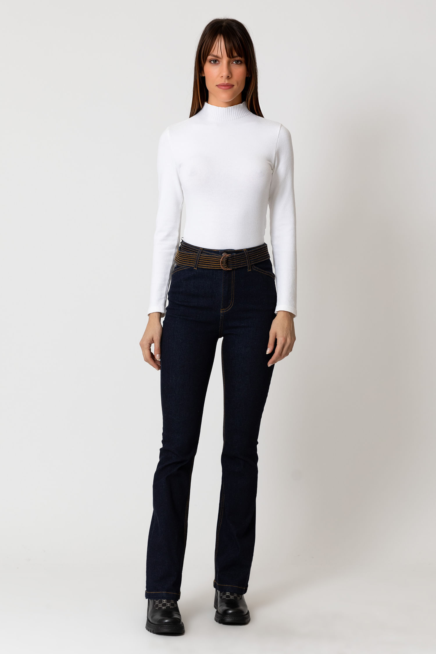 CALÇA BOOTCUT CINTURA ALTA