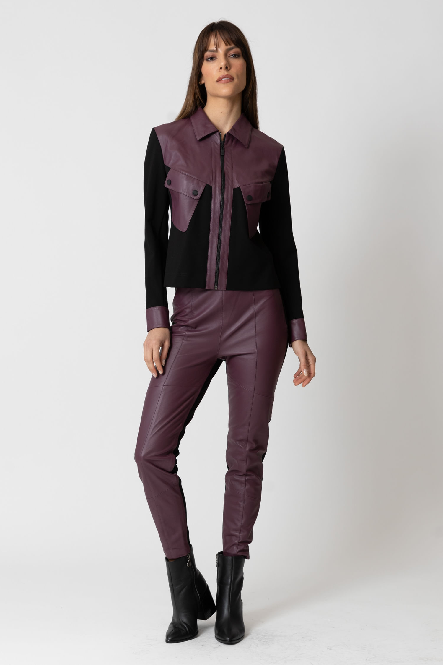 CALÇA COURO SKINNY