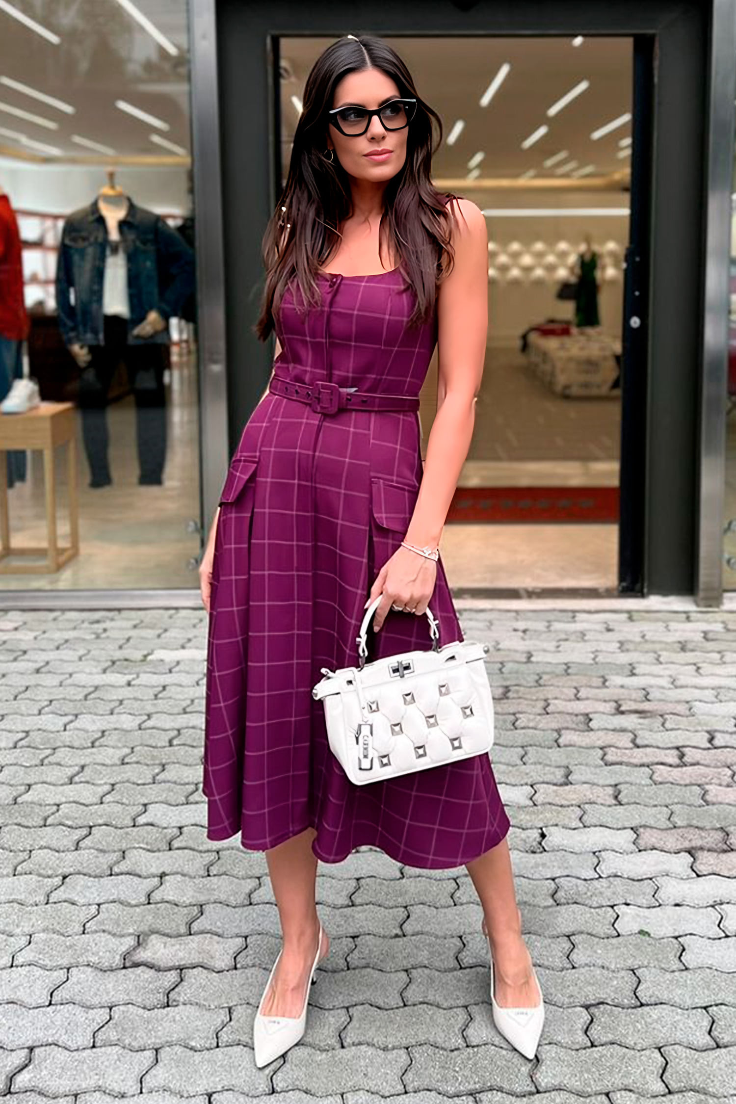VESTIDO BOLSÃO XADREZ