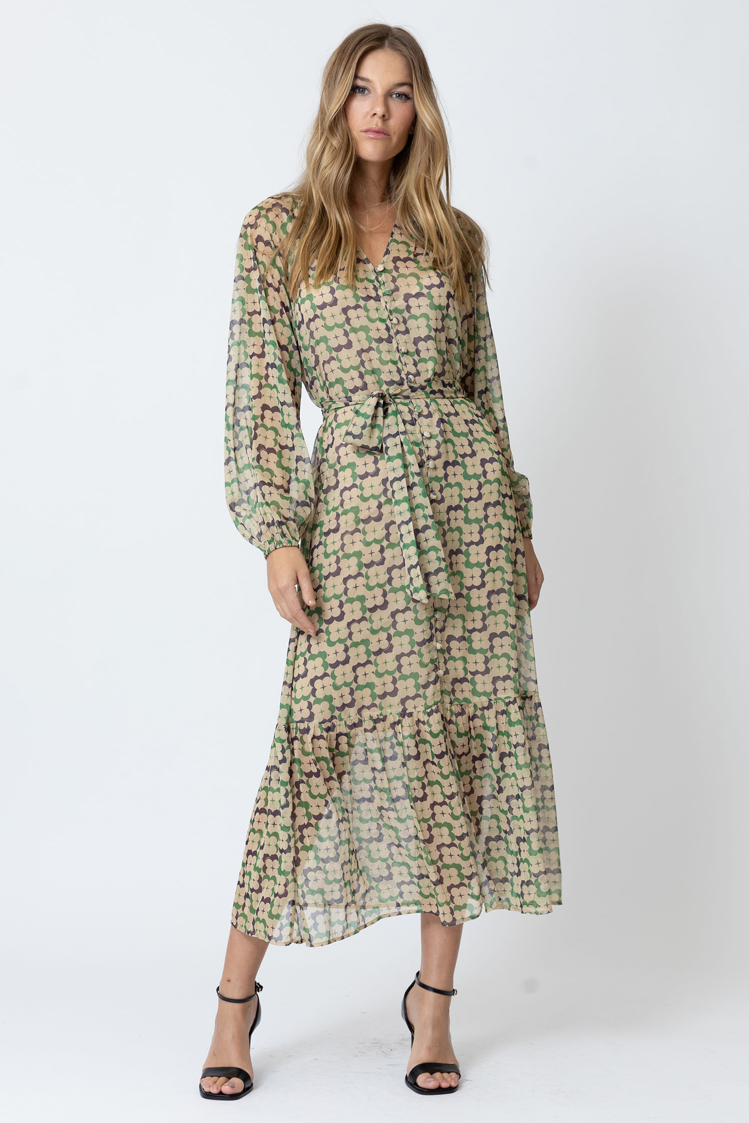 VESTIDO BOTÕES ESTAMPADO