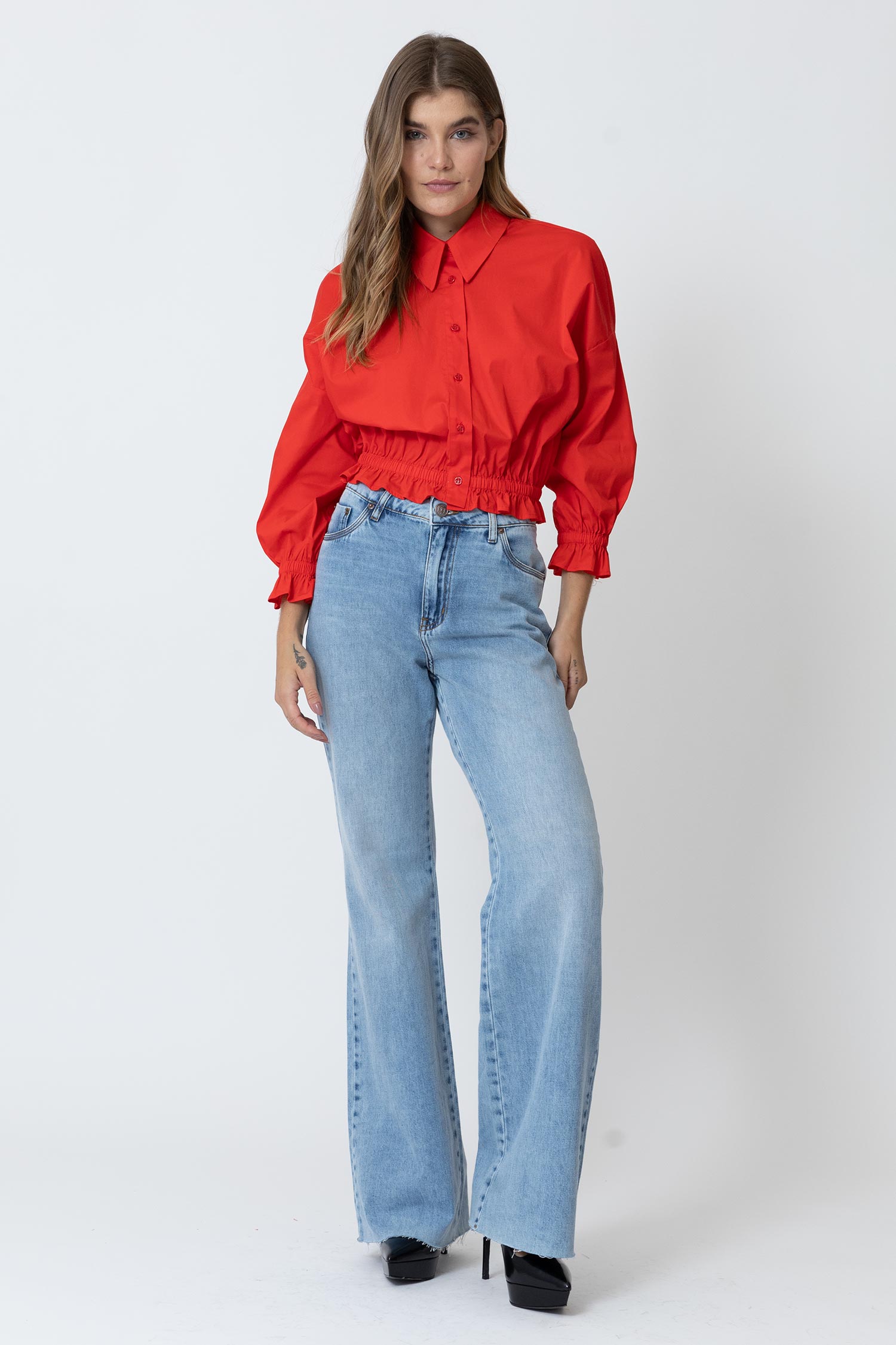 CALÇA WIDE LEG PAOLA carmim