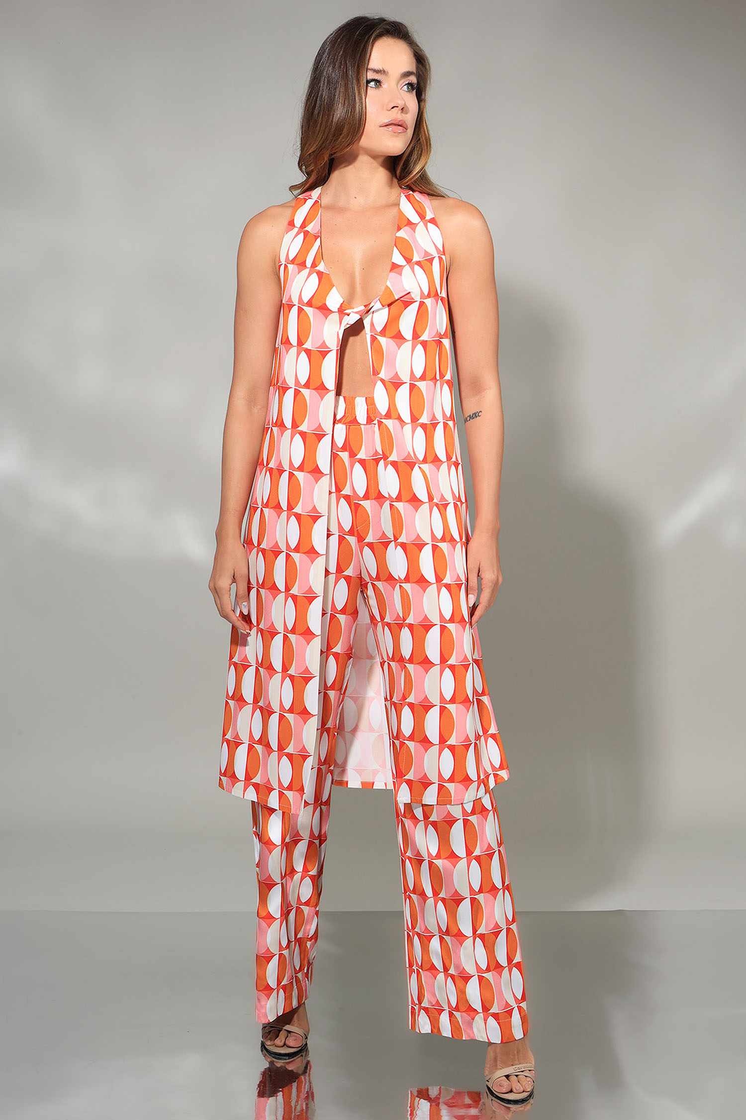 REGATA ALONGADA ESTAMPADA CORAL