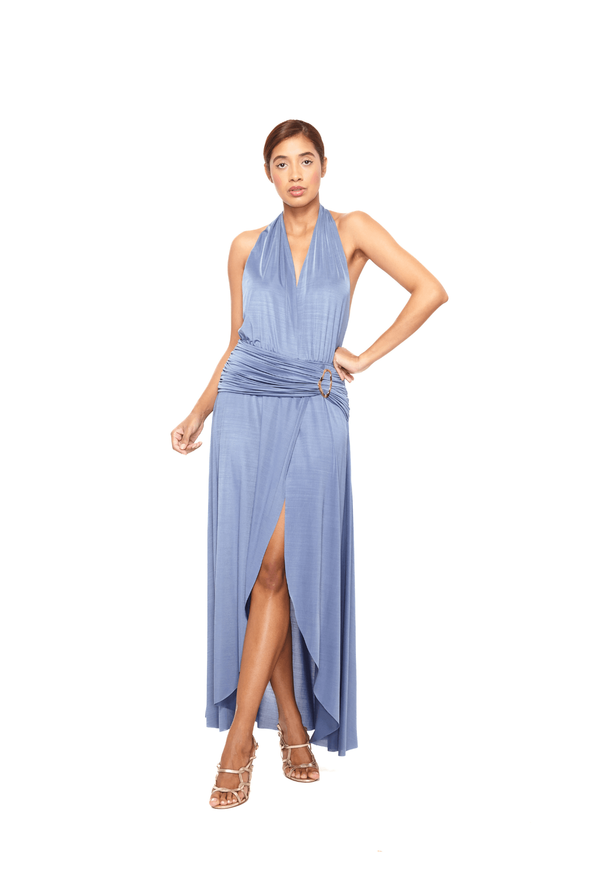 Vestido longo jersey Azul ice