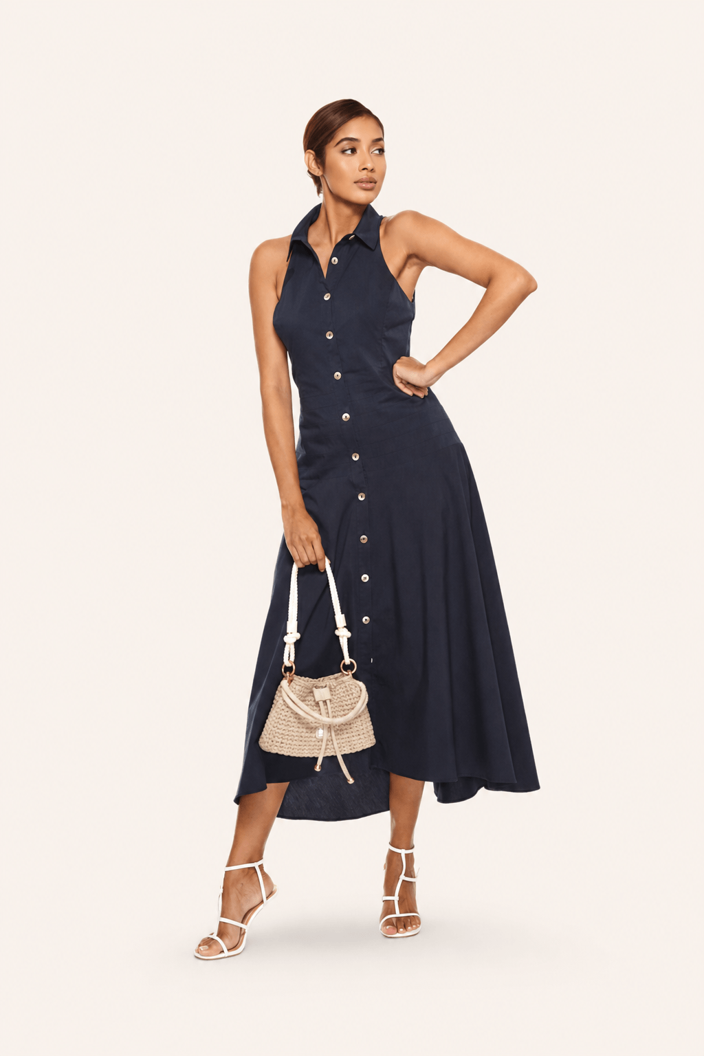 VESTIDO MIDI TRICOLINE
