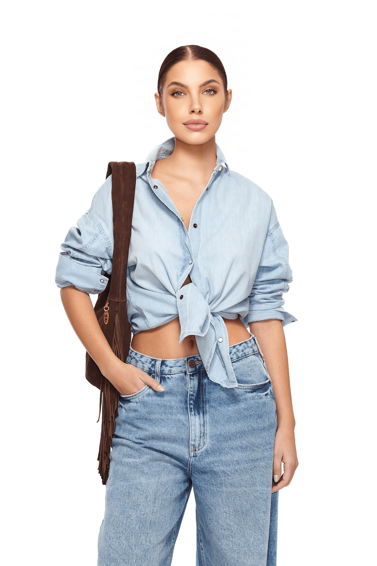 CAMISA FEMININA JEANS OVER